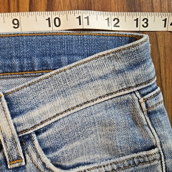 L'AGENCE Light Blue Straight Leg Jeans Distressed with Raw Hem Sz 25 - Picture 10 of 12